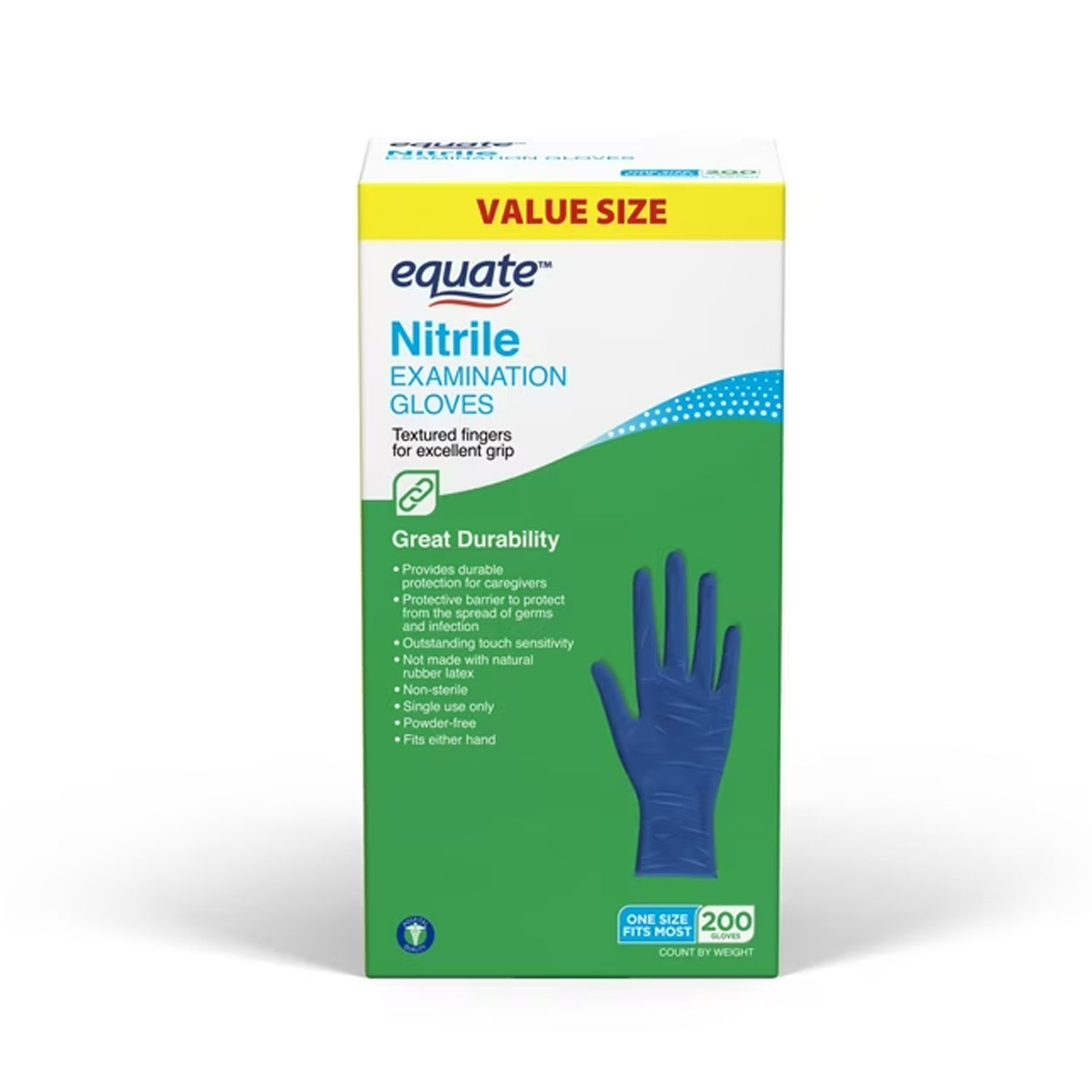 Equate Nitrile Exam Gloves One Size Fits Most