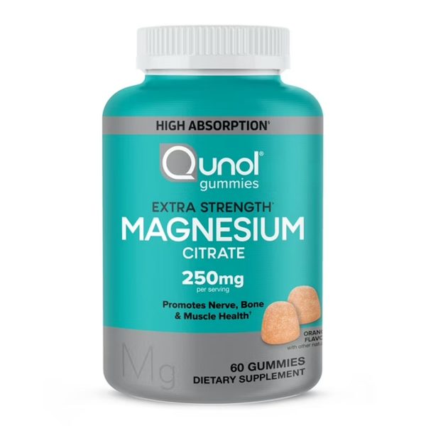 Qunol Magnesium 250mg Gummies 60ct for Nerve, Muscle and Joint Support