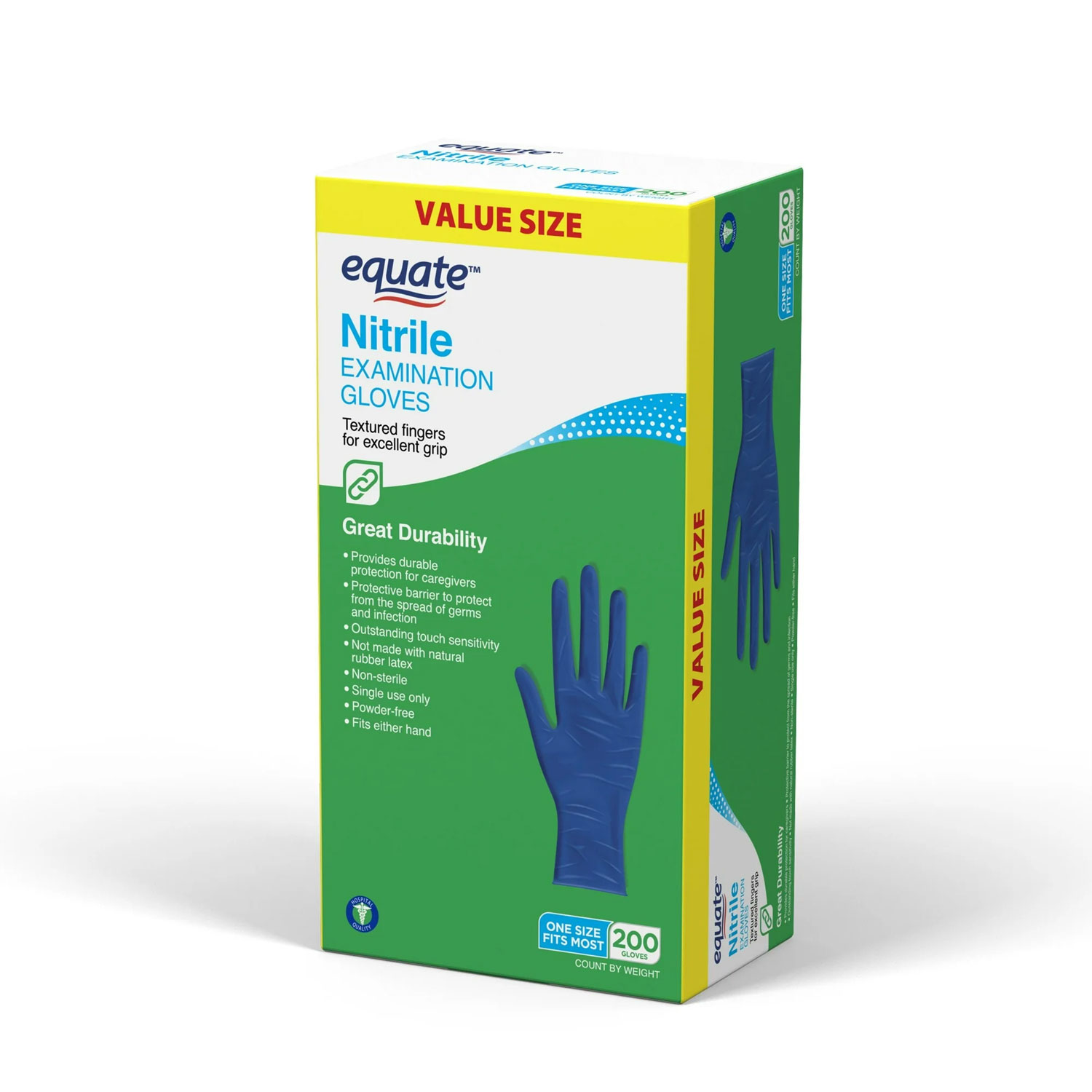 Equate Nitrile Exam Gloves One Size Fits Most - Image 3